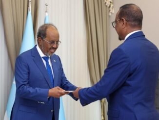 Madaxweyne Xasan Sheekh oo warqadaha danjirenimo ka guddoomay safiirka cusub ee Jabuuti