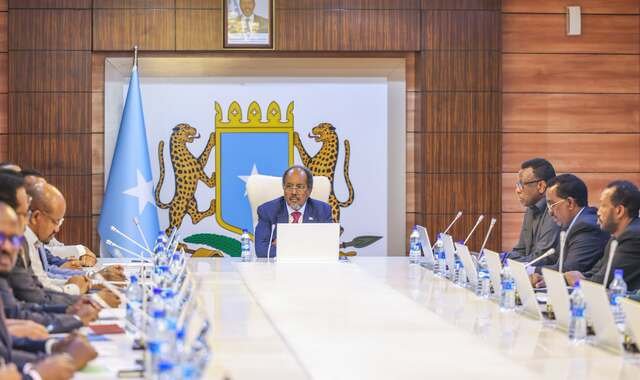 Madaxweye Xasan Sheekh Maxamuud, oo maanta shir guddoomiyay kulanka golaha wasiirrada xukuumadda federaalka Soomaaliya