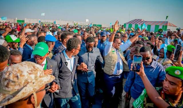Musharraxa hoggaanka maamulka Galmudug ee xisbiga JSP oo si weyn loogu soo dhaweeyay Dhuusamareeb