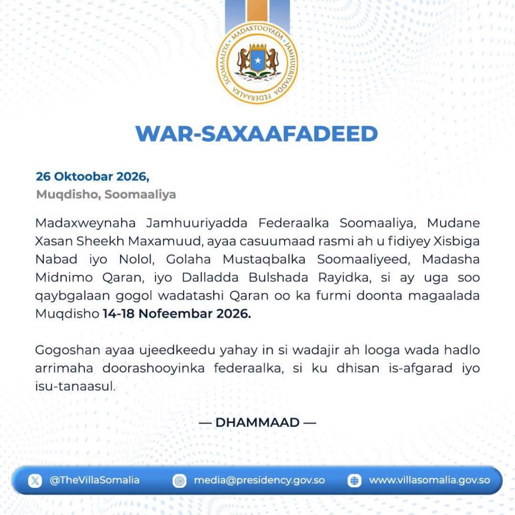 Madaxweyne Xasan Sheekh oo gogol wadatashi ugu yeeray siyaasiyiinta mucaaradka iyo bulshada rayid ah